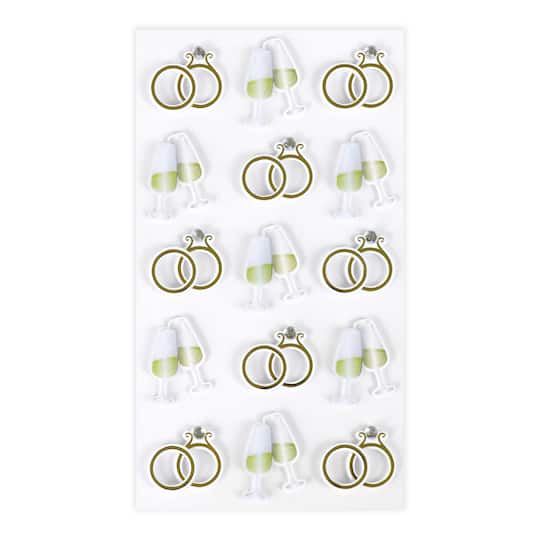 12 Pack: Ring & Glasses Stickers Stickers by Recollections™ | Michaels®